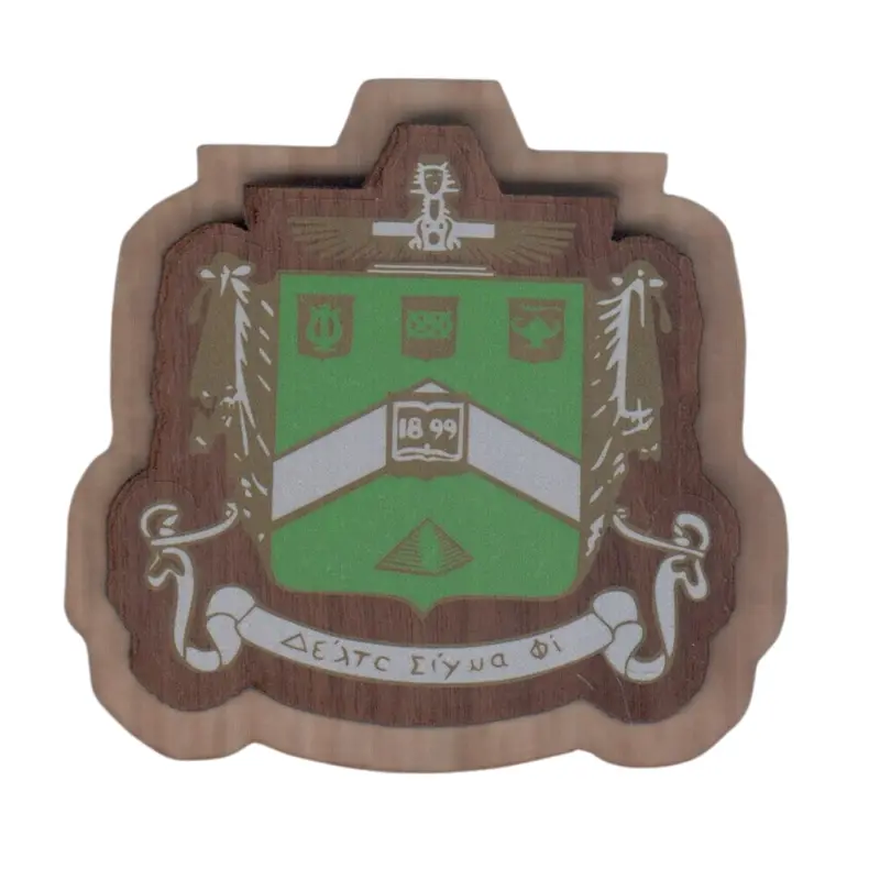 Delta Sigma Phi Wooden Crest – Spacious Traditional Greek Organization Symbol 1