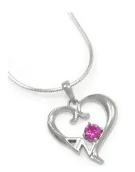 Delta Zeta Sterling Silver Heart Lavalier 1