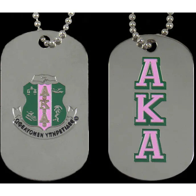 Double-Sided Aka Dog Tag – Reversible Greek Symbol Pendant 1