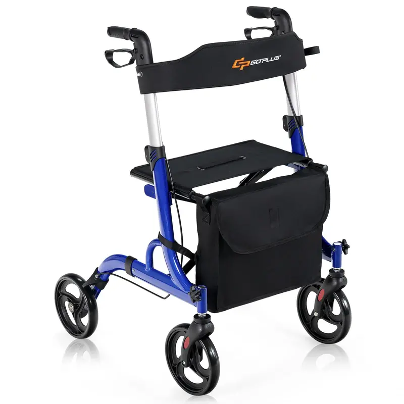 Dual-Function Rollator Walker For Seniors Featuring Built-In Seat And Braking System 1