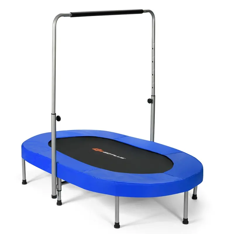 Dual-Spring Mini Trampoline For Kids – Foldable Rebounder With Safety Enclosure 2
