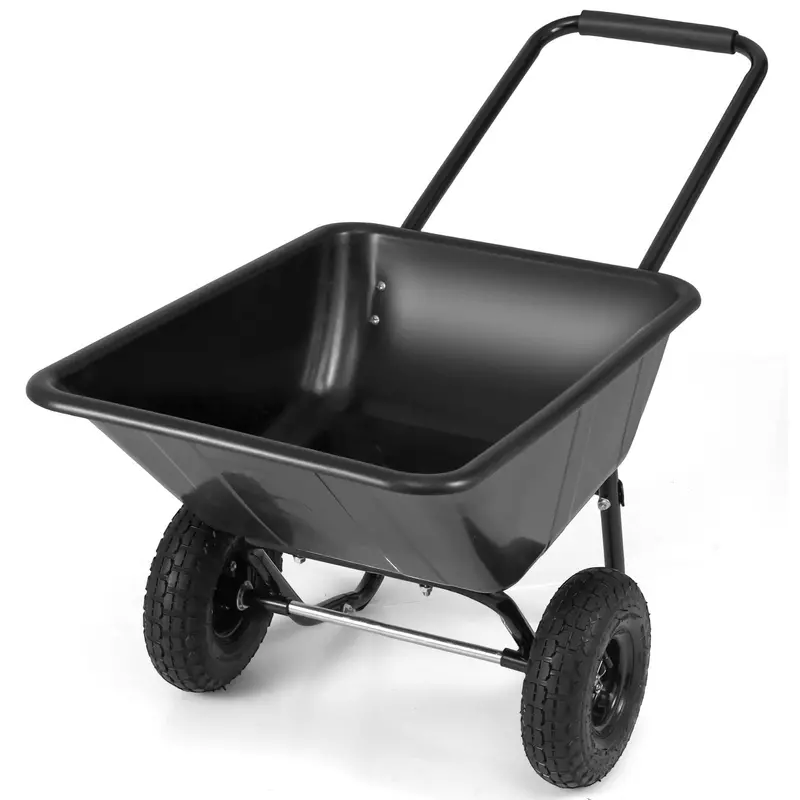 Dual-Wheel Pneumatic Wheelbarrow — Heavy-Duty Garden Cart With 330-Lb Load Capacity 1