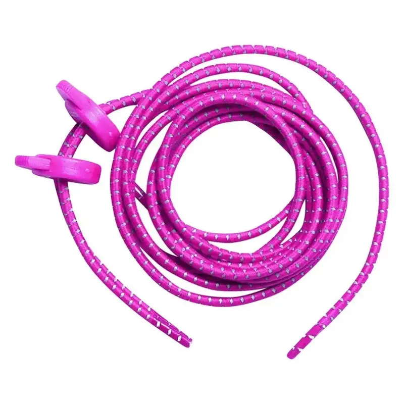 Elastic No-Tie Shoelaces – Neon Pink Stretch Fit 1