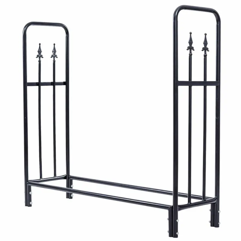 Firewood Log Rack – Indoor/Outdoor Fireplace Storage Stand With Stable Steel Frame 1