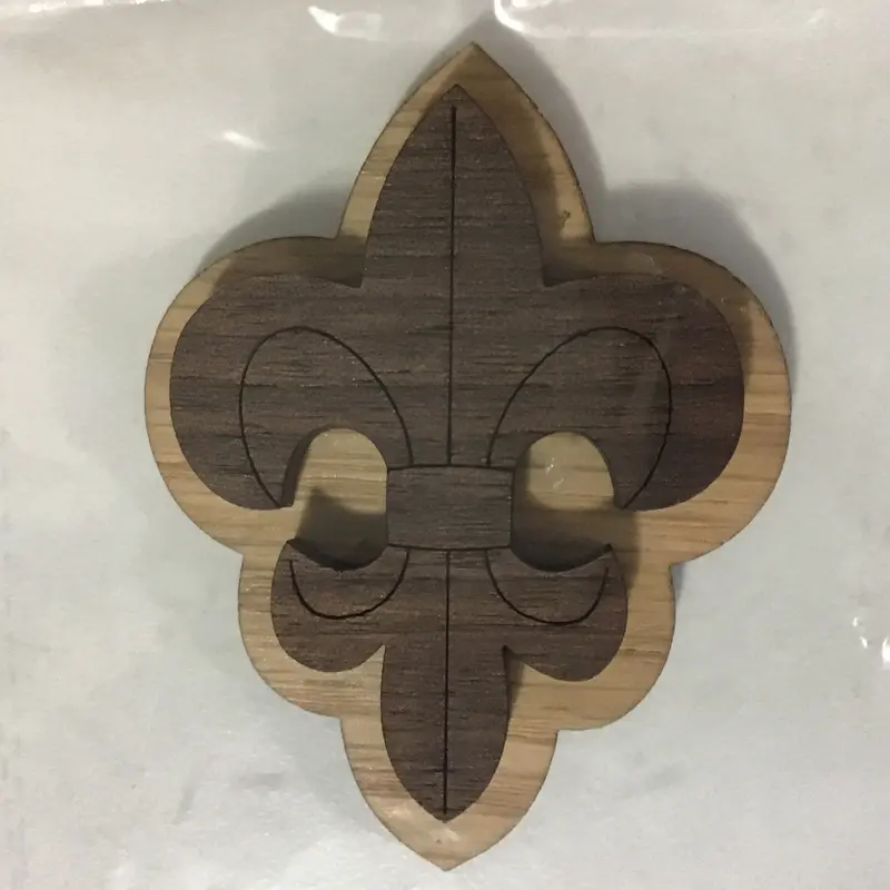 Fleur-De-Lis Emblem Wooden Backing Symbol 1