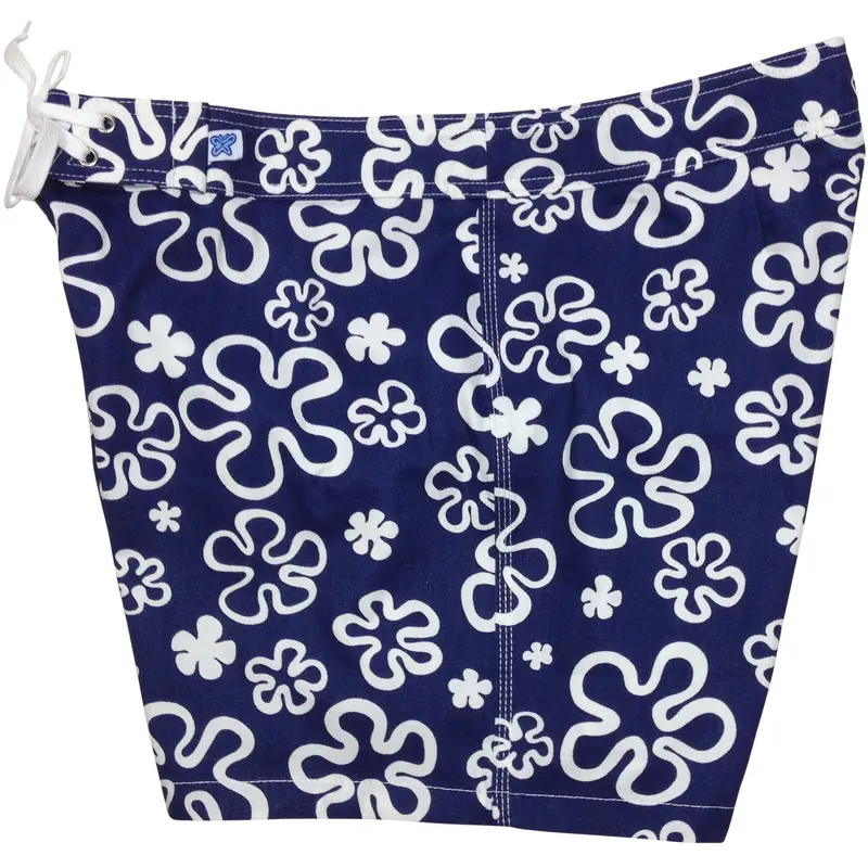 Flower Power Women'S Natural Cotton Board Shorts – Non-Elastic, Two-Pocket, Custom Build 1