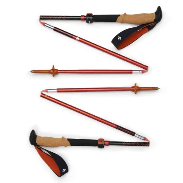 Flz Adjustable Trekking Poles – Black And Octane Colorway 1