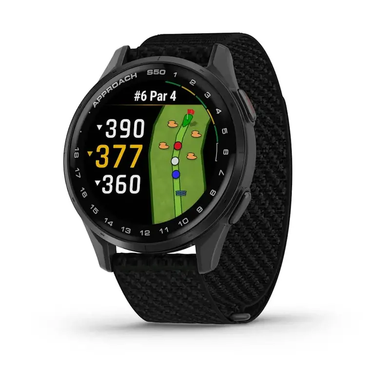 Garmin Approach S50 Golf Watch – Slate Aluminum Bezel & Black Comfortfit Band 1