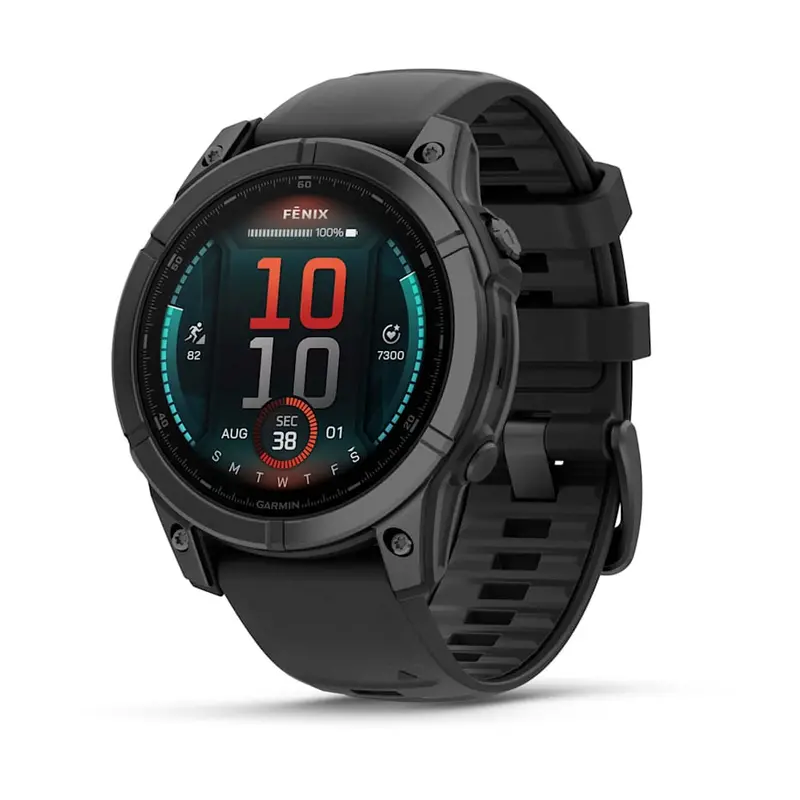 Garmin Fenix E – 47Mm Amoled Screen, Slate Grey Steel Housing, Black Silicone Strap 1