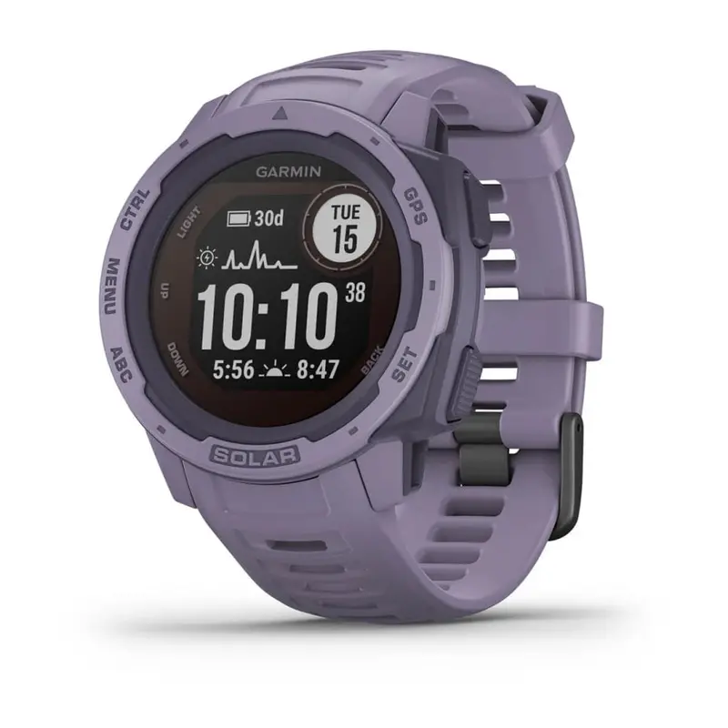 Garmin Instinct Solar Outdoor Watch – Orchid Purple Accent 1