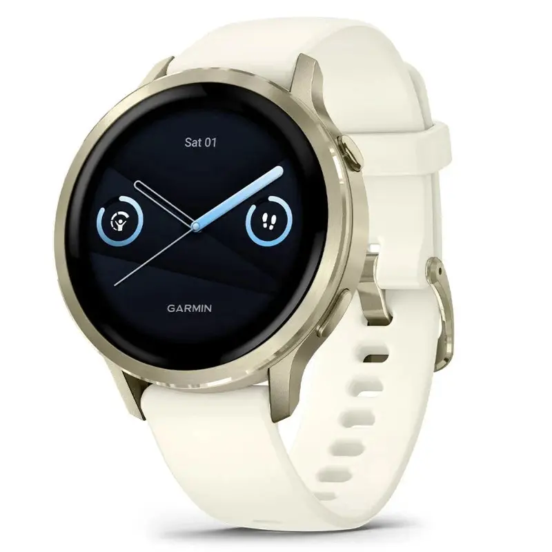 Garmin Venu 4 Smartwatch 41Mm – Lunar Gold Case With Bone Silicone Band 1