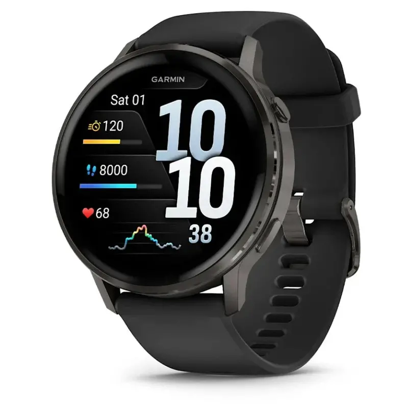 Garmin Venu 4 Smartwatch 45Mm – Slate Case With Black Silicone Band 1