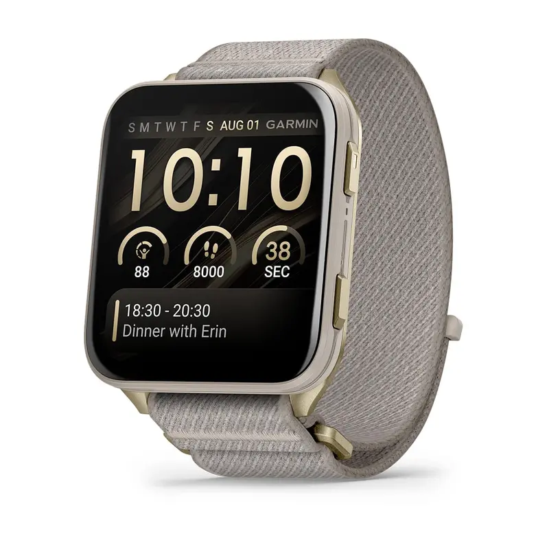 Garmin Venu X1 Smartwatch – Soft Gold Titanium With French Grey Band 1
