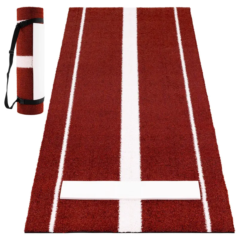 Goplus 10' X 3' Indoor/Outdoor Softball Pitching Mat – Non-Slip Training Surface 1