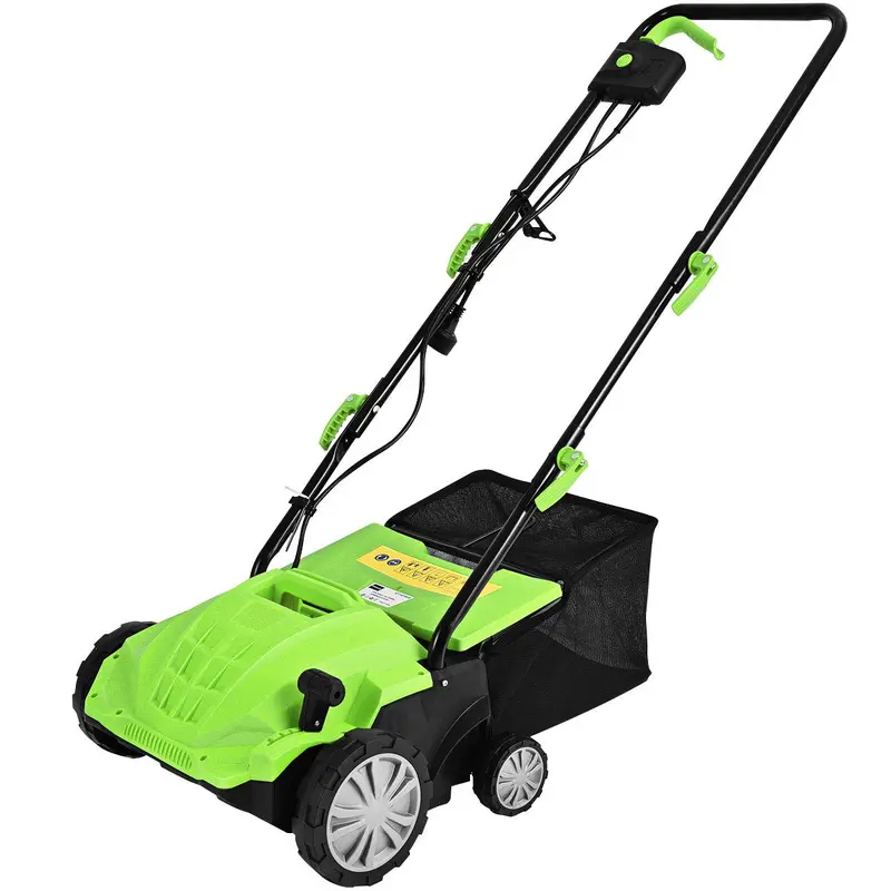 Goplus 12-Amp 2-In-1 Lawn Dethatcher And Weeder With Three Depth Settings 1