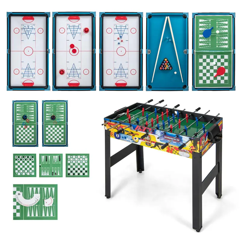 Goplus 12-In-1 Multi-Game Table – Foosball, Pool, Ping Pong, Air Hockey, Bowling & More 1