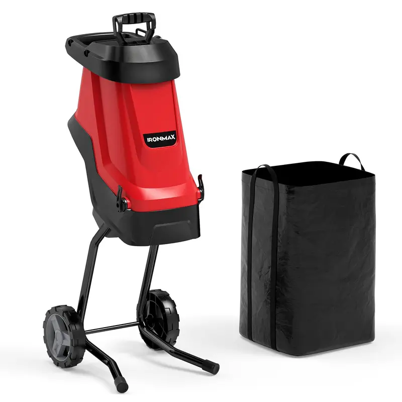Goplus 15-Amp Electric Wood Chipper & Shredder – Leaf Mulcher With Wheels & Safety Lock 1