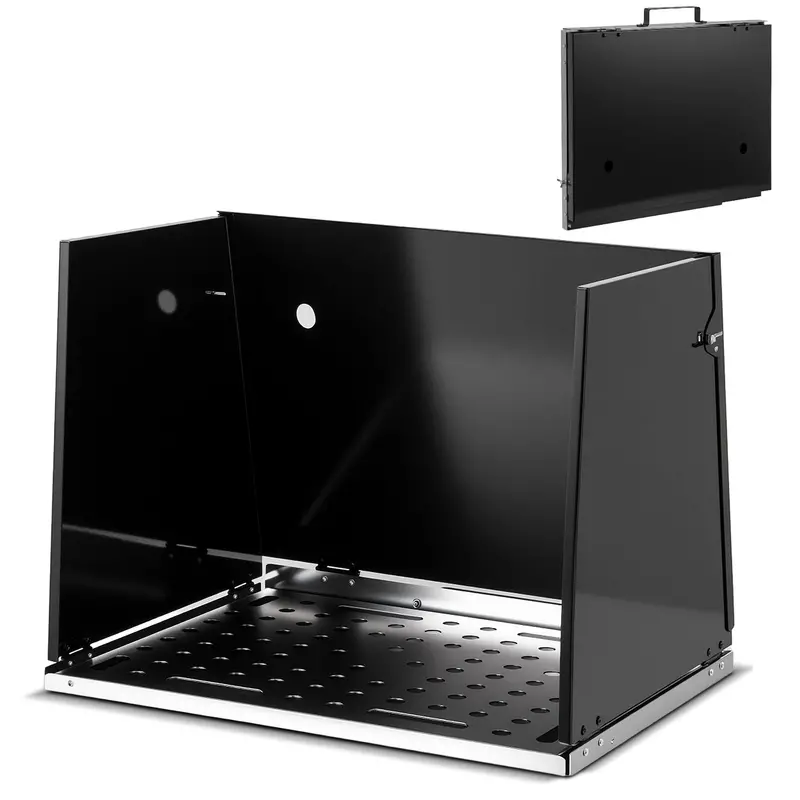 Goplus 17" X 20" Portable Galvanized Steel Workbench – Tri-Panel Protective Design 1