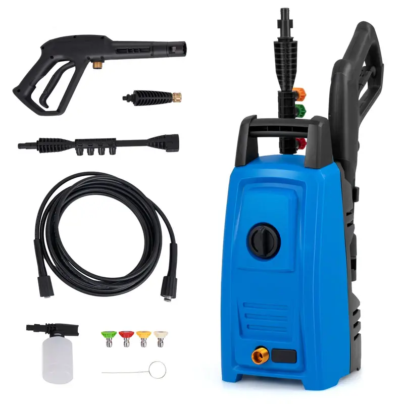 Goplus 1900 Psi Electric Pressure Washer – 1.8 Gpm With 4 Quick-Connect Nozzles & Mobility Wheels 1