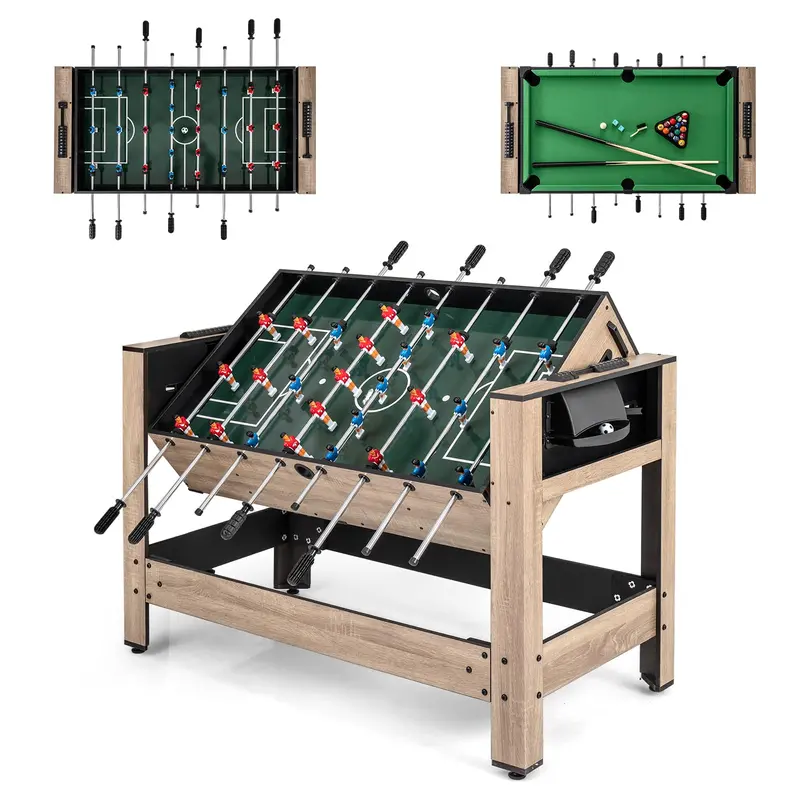 Goplus 2-In-1 Rotating Game Table – Foosball And Pool Combination For Adults 1