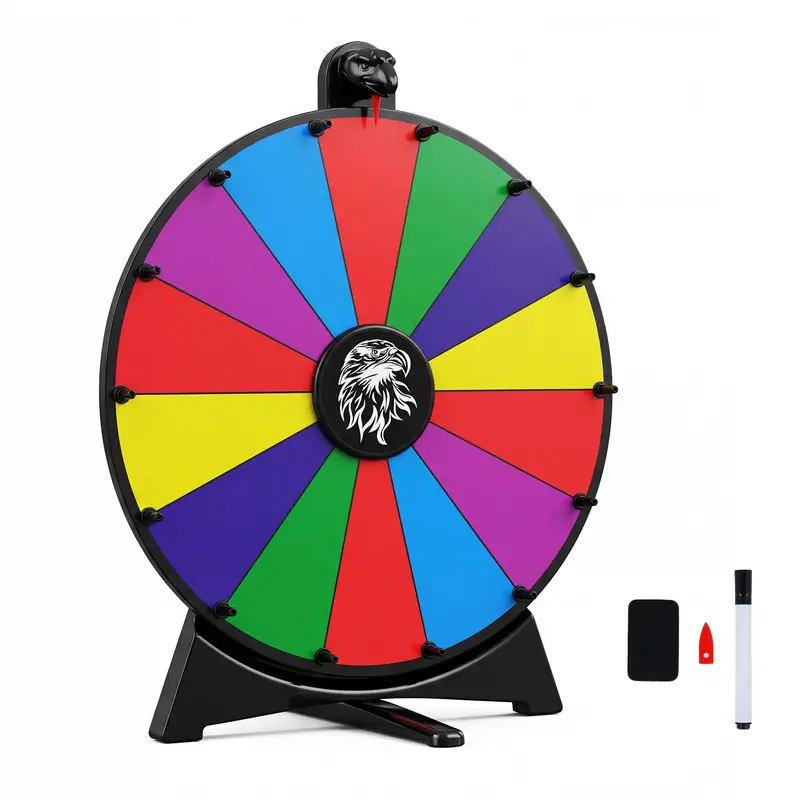 Goplus 20-Inch Spinning Prize Wheel With 14 Slots And Chalkboard Surface 1
