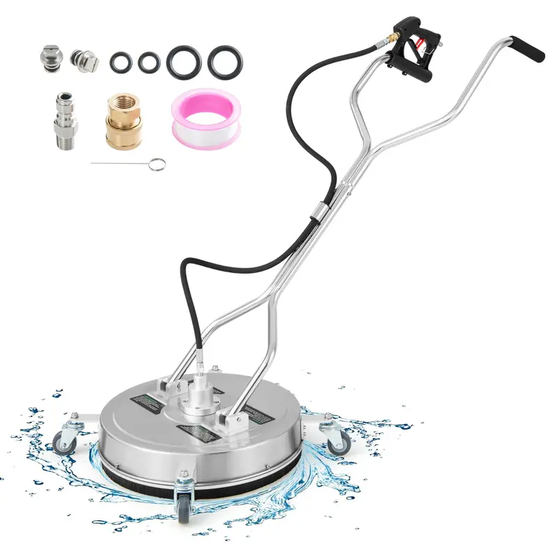 Goplus 20" Surface Cleaner Attachment – Stainless Steel Power Washer Tool With Dual Handles & 4 Wheels 1
