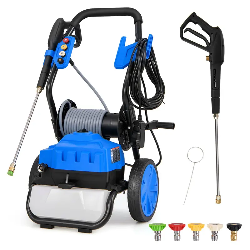 Goplus 2300 Psi Electric Pressure Washer – 1.8 Gpm With 5 Quick-Connect Nozzles & Wheels 1