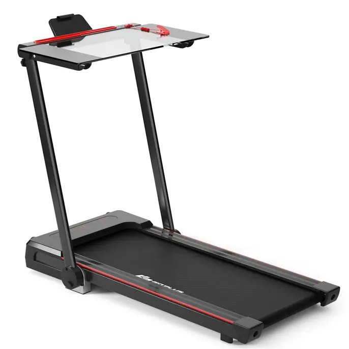 Goplus 3-In-1 Under-Desk Walking Pad Treadmill With Detachable Desk 1