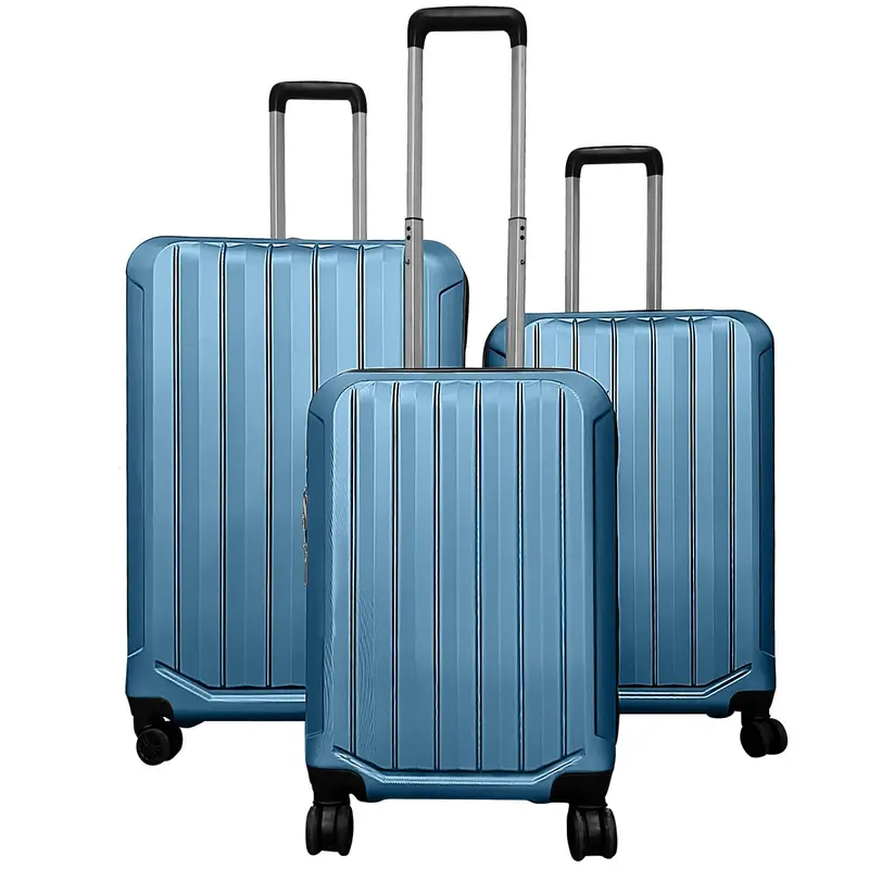 Goplus 3-Piece Lightweight Hardshell Spinner Suitcase Collection — 20/24/28 Inch (Vertical Stripe) 1