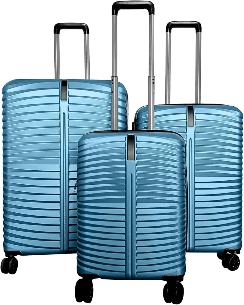 Goplus 3-Piece Lightweight Hardshell Spinner Suitcase Set — 20/24/28 Inch (Pin Stripe Design) 1