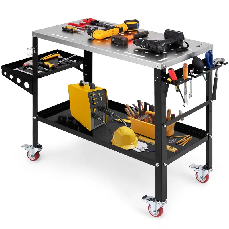 Goplus 36" X 18" Mobile Welding Table – 1200 Lb Capacity With Tool Rack 1