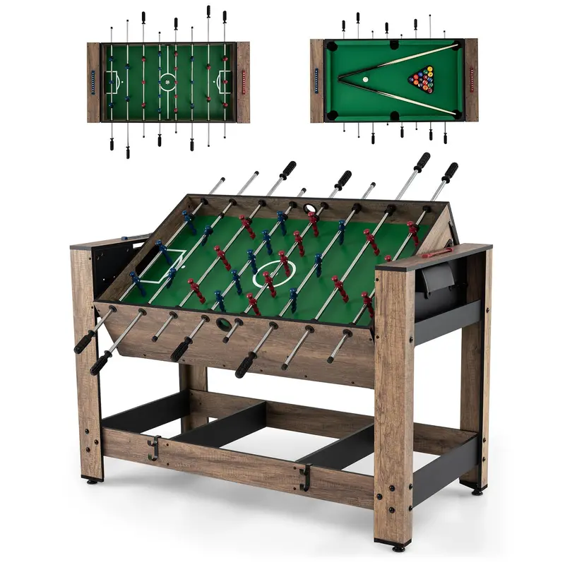 Goplus 48 In Foosball And Pool Combo Table – Compact Dual-Function Recreation Table 1