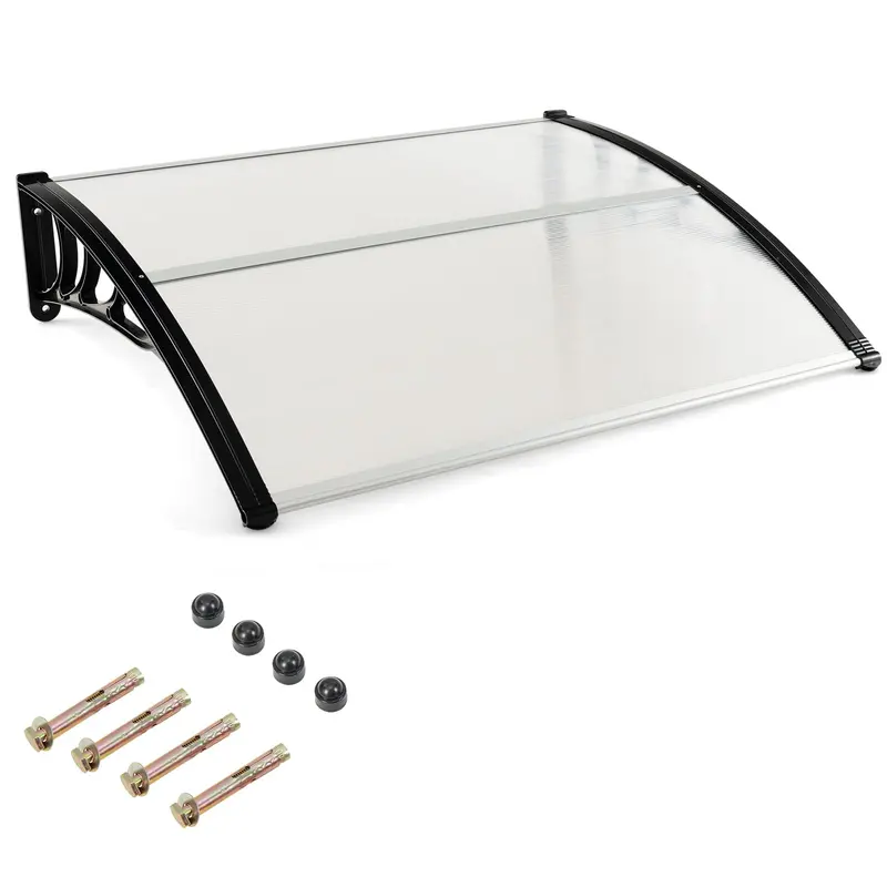 Goplus 48" X 40" Door Or Window Awning – Uv-Resistant, Weatherproof Sun & Rain Shelter 1