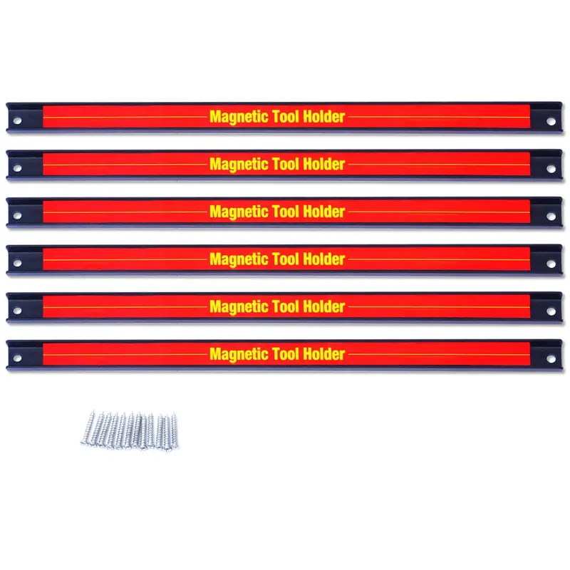 Goplus 6-Pack 18-Inch Magnetic Tool Bars – Heavy-Duty Steel Organizer For Workshops 1