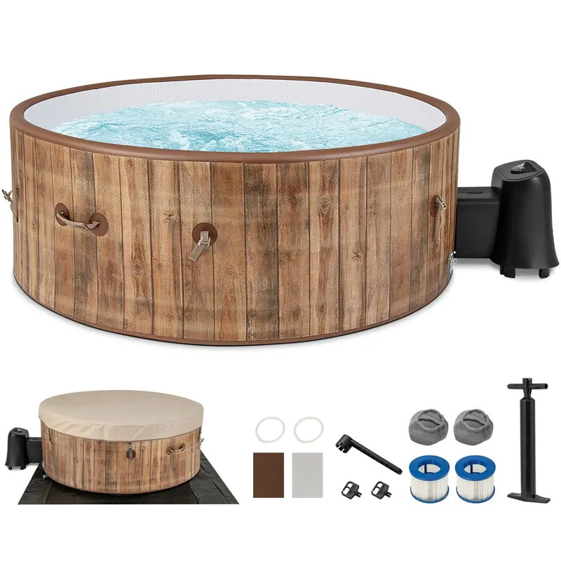 Goplus 72-Inch Round Inflatable Hot Tub – 4–6 Person Spa With 120 Air Jets, Heater & Digital Panel 1
