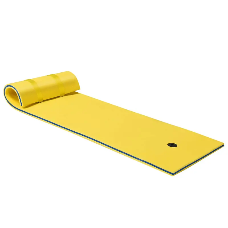 Goplus 83" X 26" Floating Water Pad Mat – Inflatable Pool Lounger With Rollable Pillow 1