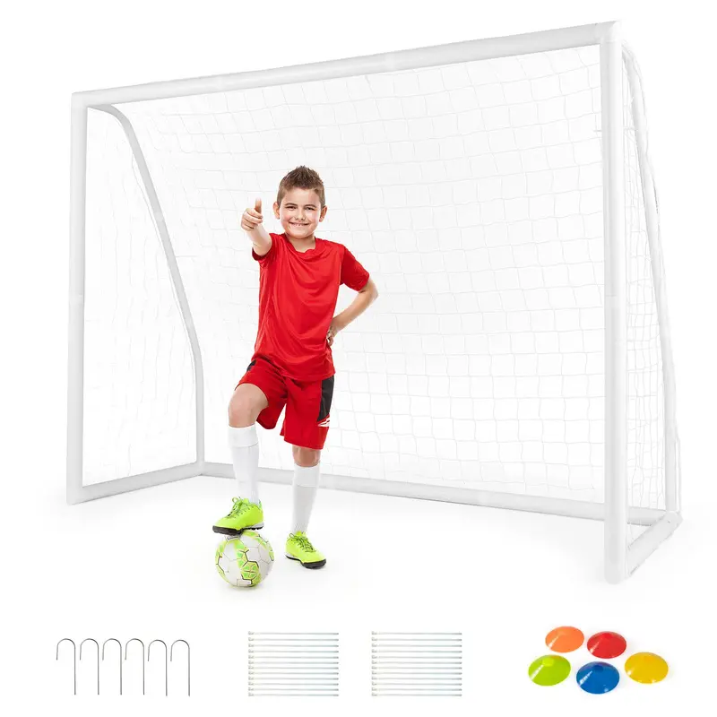 Goplus 8Ft X 6Ft Durable Soccer Goal – Quick-Setup Upvc Frame With Reinforced High-Strength Netting 1