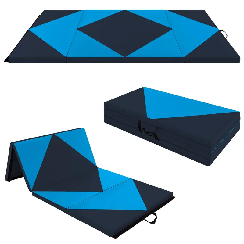 Goplus 8X4-Foot Folding Tumbling Mat – 2-Inch Thick Gymnastics Mat With Hook-And-Loop Fasteners 1