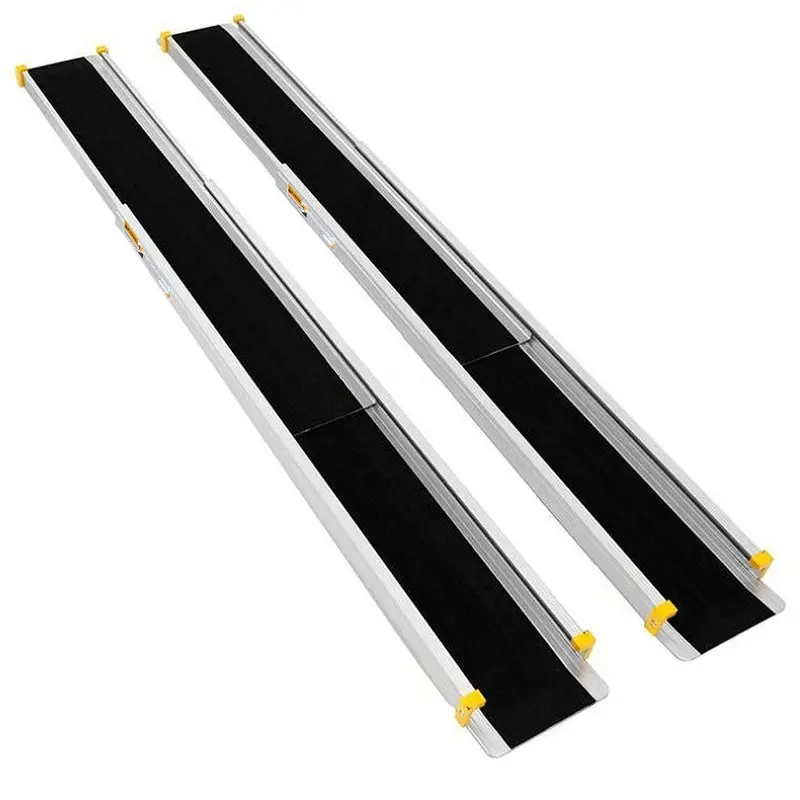 Goplus Adjustable Aluminum Wheelchair Ramp Pair – Lightweight, Non-Slip Portable Ramps For Doors And Steps 1