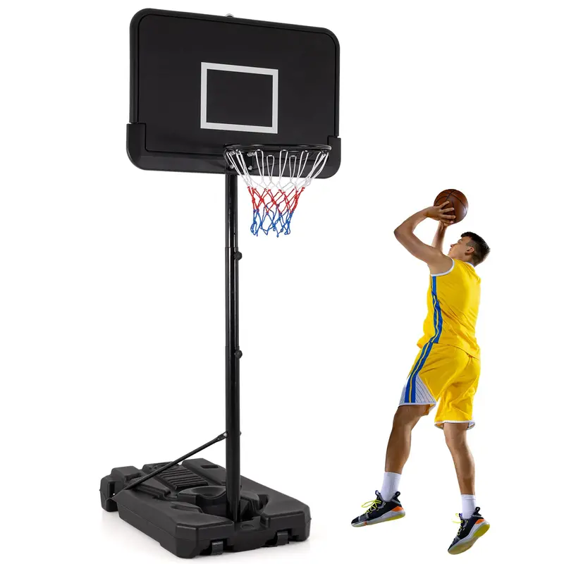 Goplus Adjustable Outdoor Basketball Hoop – 6.5–10 Ft Goal With 44" Shatterproof Backboard 1