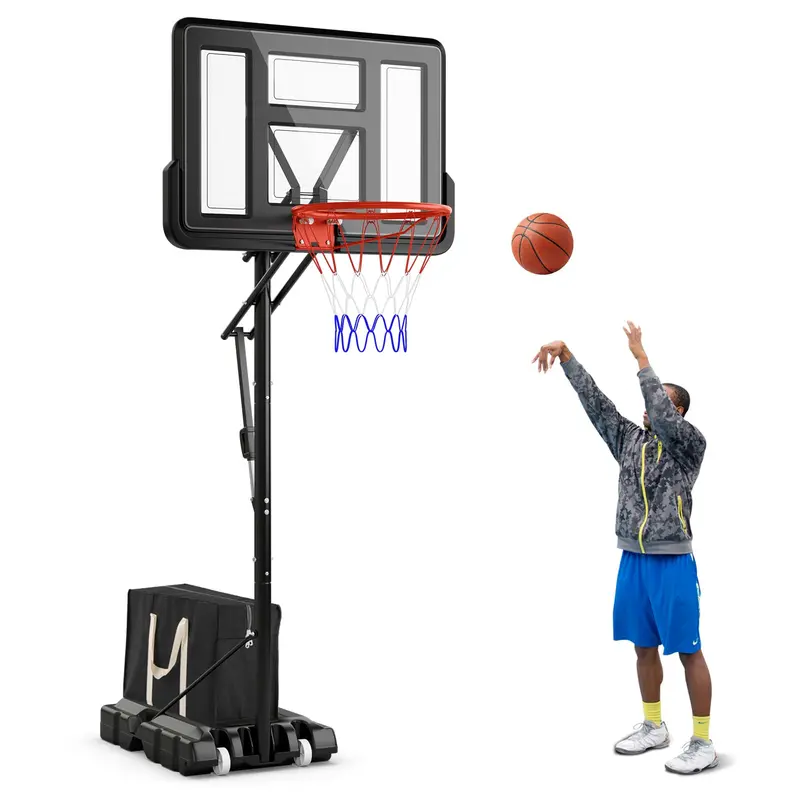 Goplus Adjustable Outdoor Basketball Hoop – Portable 7.9–10 Ft Goal With 44" Shatterproof Backboard 1