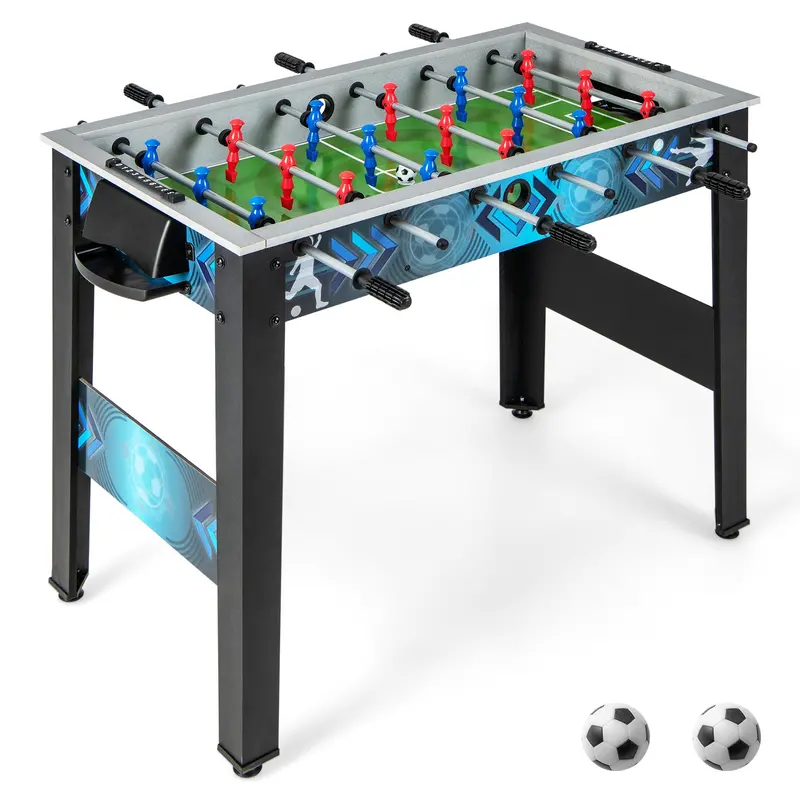 Goplus Freestanding Foosball Table – Full-Size Soccer Table Game With Two Official Footballs 1