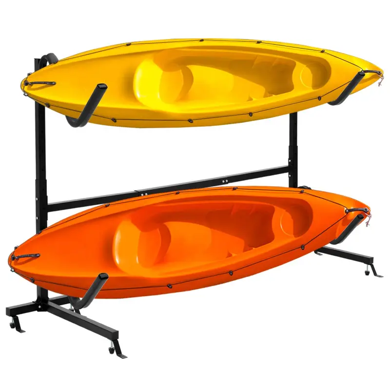 Goplus Freestanding Heavy-Duty Kayak Storage Rack – Holds Two Kayaks (175-Lb Capacity) 1