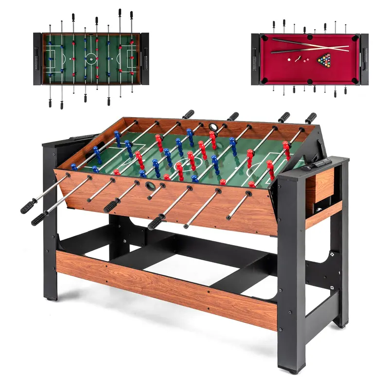 Goplus Full-Size Foosball And Pool Combo Table – Indoor/Outdoor Dual-Game Arcade Table 1