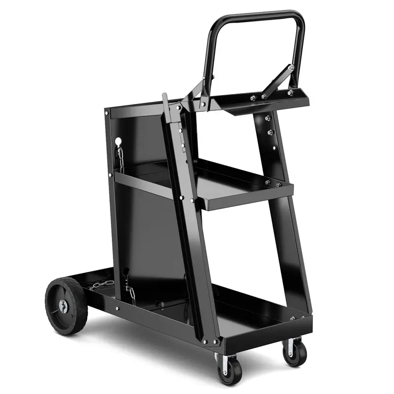 Goplus Heavy-Duty 3-Tier Welder Cart – Industrial-Scale Cart With Dual Safety Chains 1