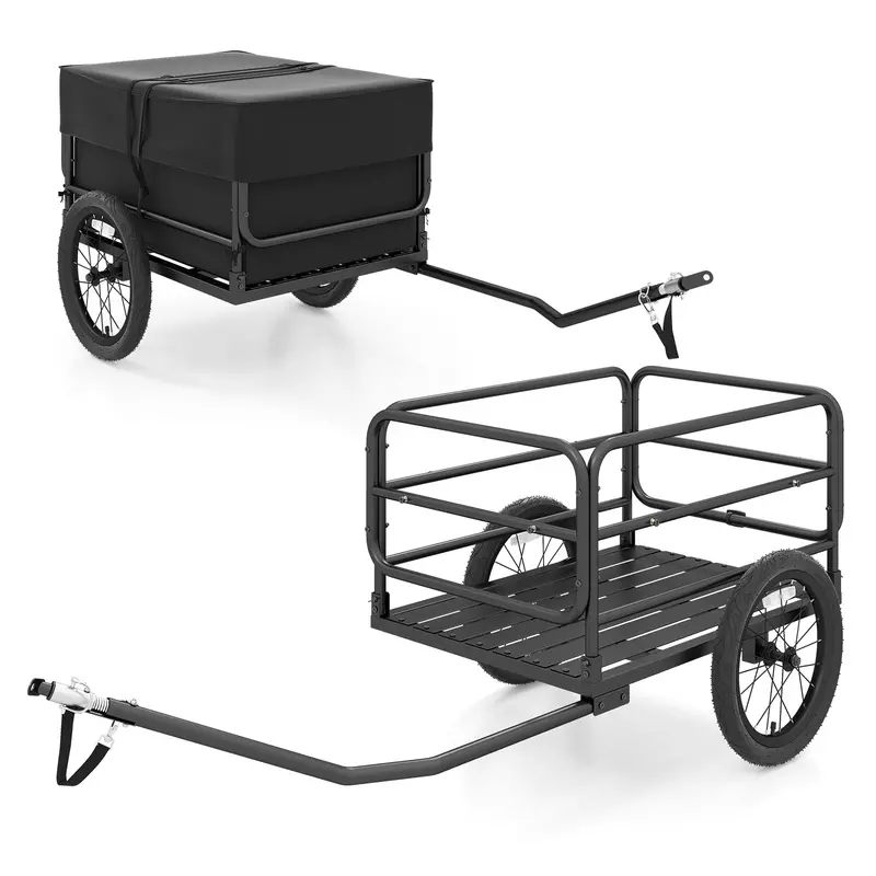Goplus Heavy-Duty Bike Cargo Trailer – 70.5" X 28" X 26" Wagon Cart 1