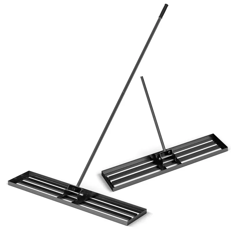Goplus Heavy-Duty Lawn Leveling Rake – 46" X 10" Soil Grading Tool With Ergonomic Handle 1
