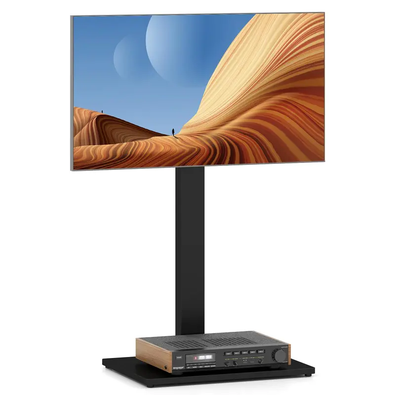 Goplus Height-Adjustable Tabletop Tv Stand — Universal Mount Base With Av Shelf For 32"–70" Screens 1