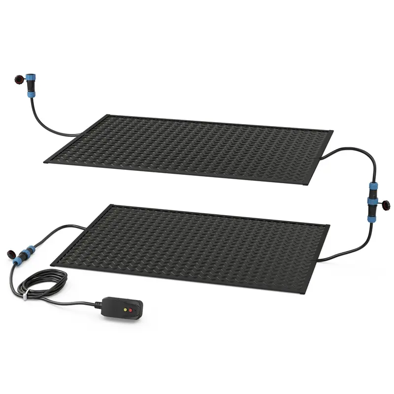 Goplus High-Speed Heated Snow Melting Mat – 20" × 30" Outdoor De-Icer (3 In/Hr Melt Rate, 1 Corded + 1 Uncorded) 1