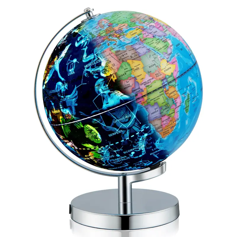 Goplus Illuminated 3-In-1 Rotating World Globe – 9-Inch With Constellation Star Map 1